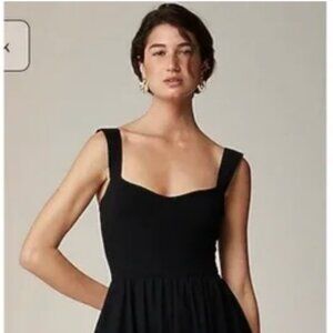 NWT J. Crew Sweetheart Tank Dress Midi Poplin Skirt Black